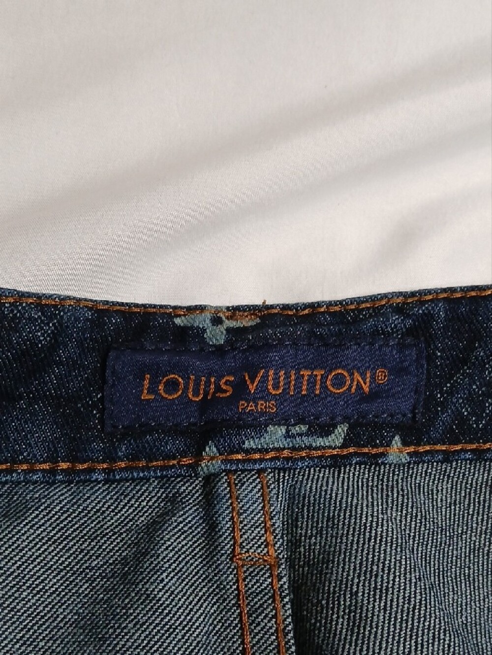 Louis Vuitton Navy Monogram Denim Shorts - Picture 4 of 5
